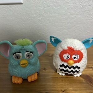 Vintage 1998 Plastic Furby Toy Tiger Electronics McDonalds Light Blue 2013 White